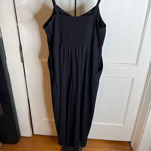 Grayson Womens Sleeveless Spaghetti Strap Wide leg Pants Jumpsuit Black Sz Large - Picture 7 of 7